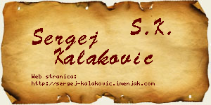 Sergej Kalaković vizit kartica